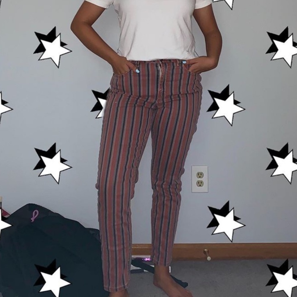 american eagle colorful striped jeans
